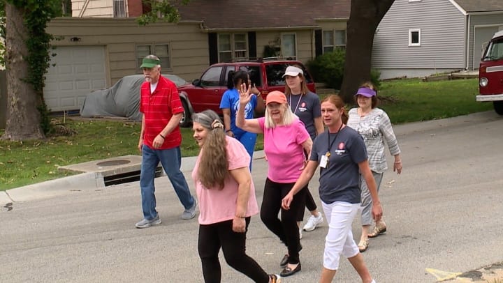 Morningside Place Memory Care Walking Club in Overland Park Kansas