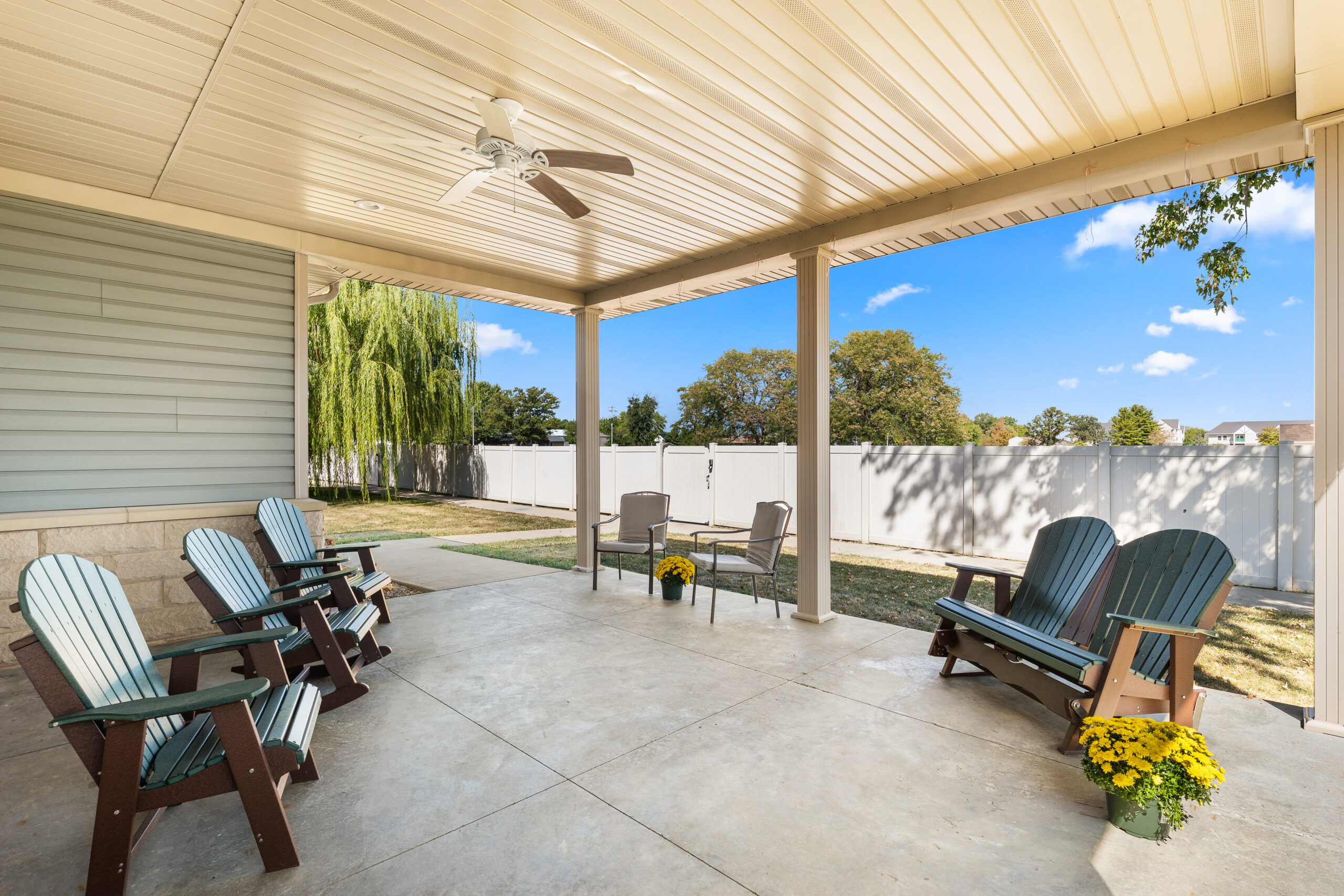 back patio with chairs