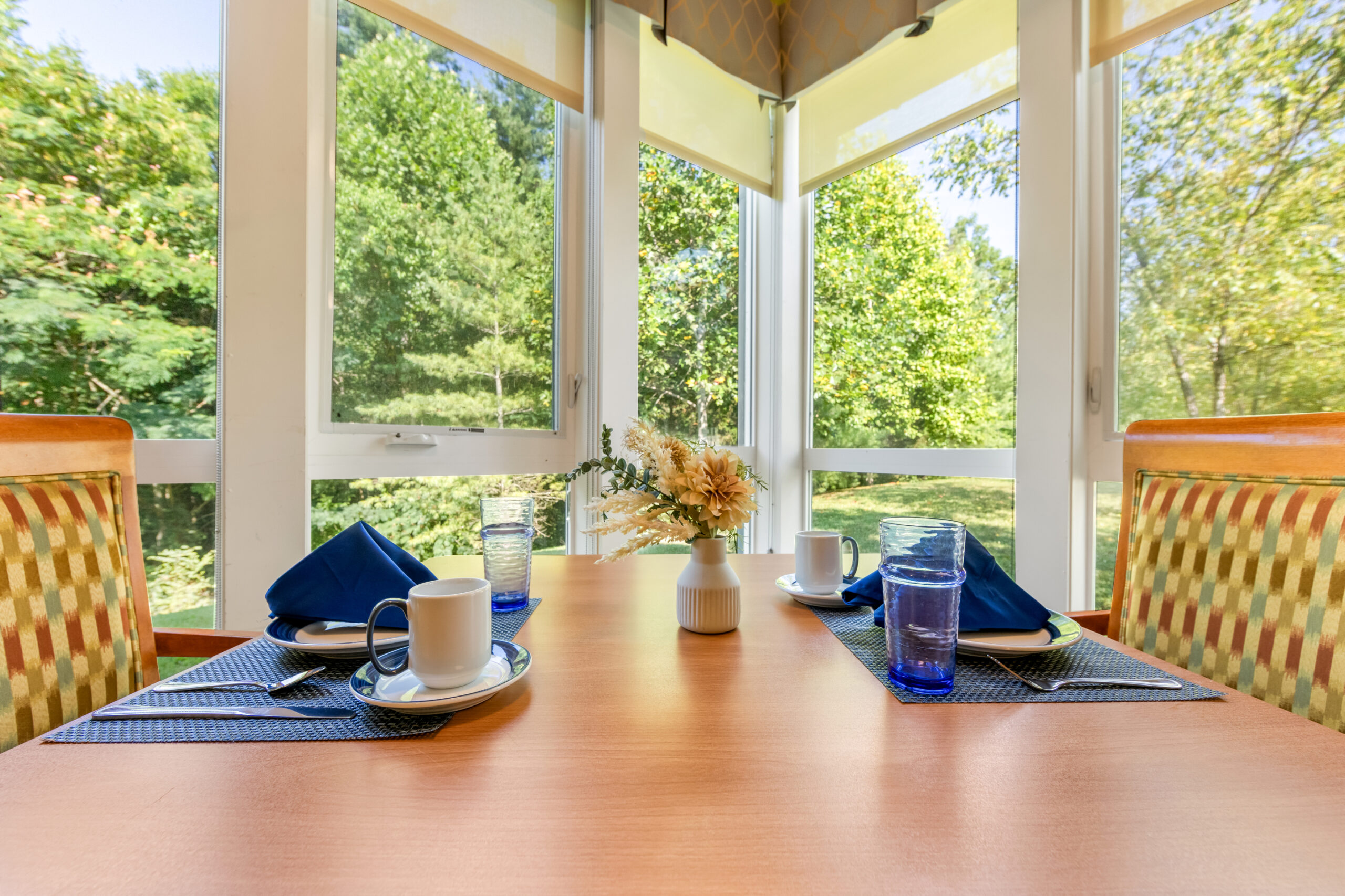 Table set in dining room