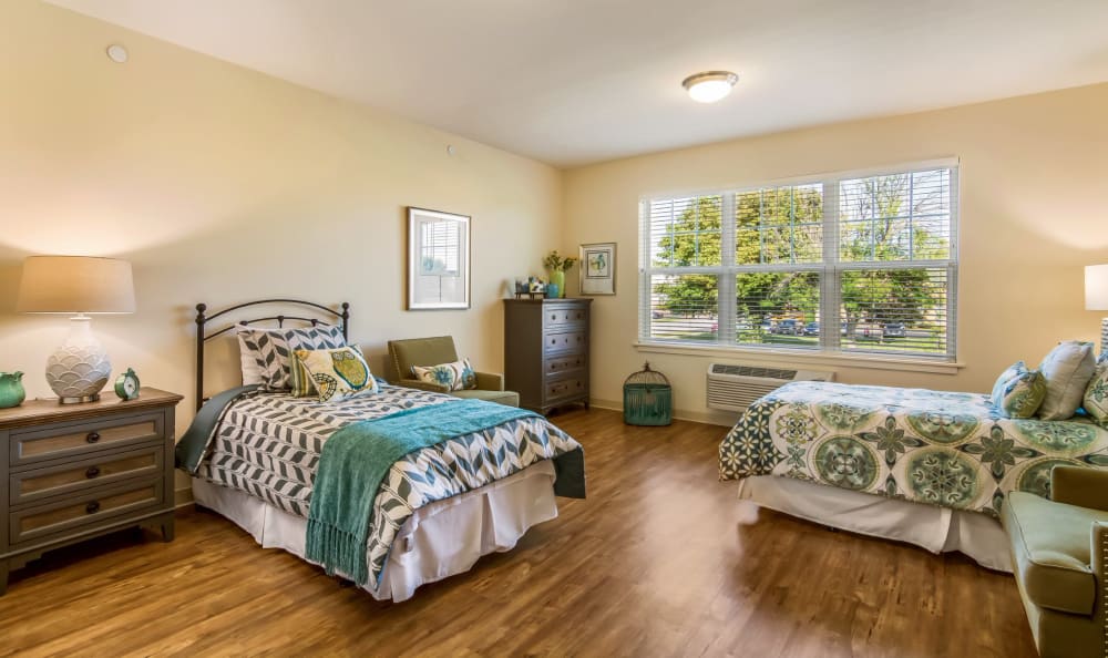 a spacious bedroom