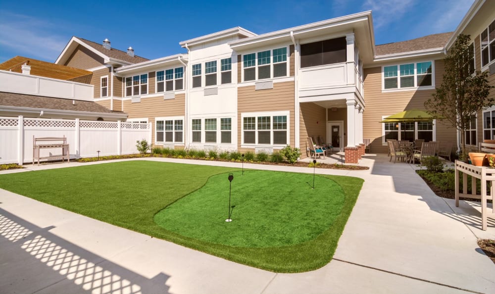 Manicured lawns at Grace Point Place in Oak Lawn, Illinois.
