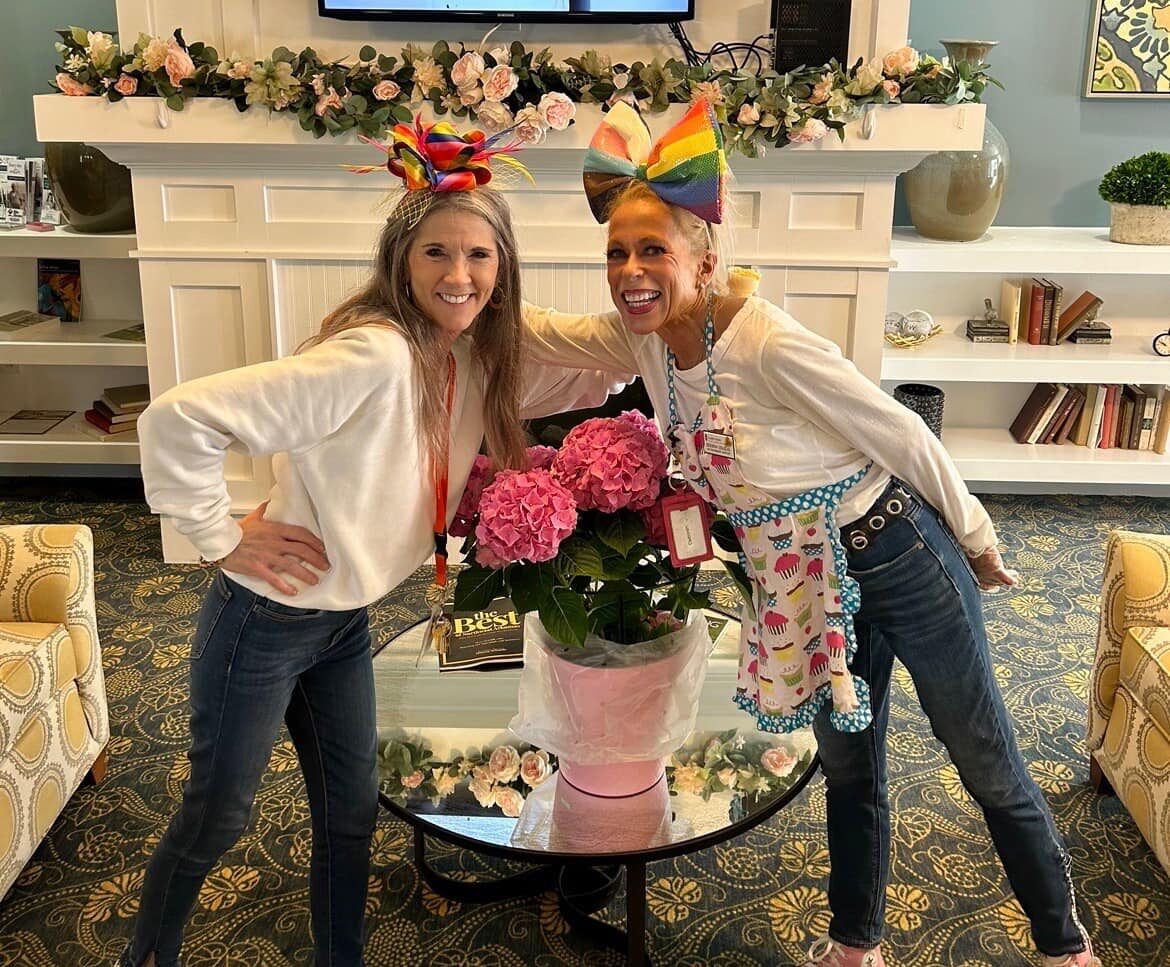 Executive Director and Life Engagement Director celebrating the Kentucky Derby