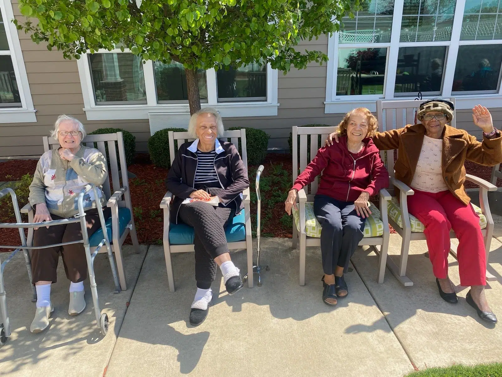 Grace Point Place lady residents enjoying the warm weather