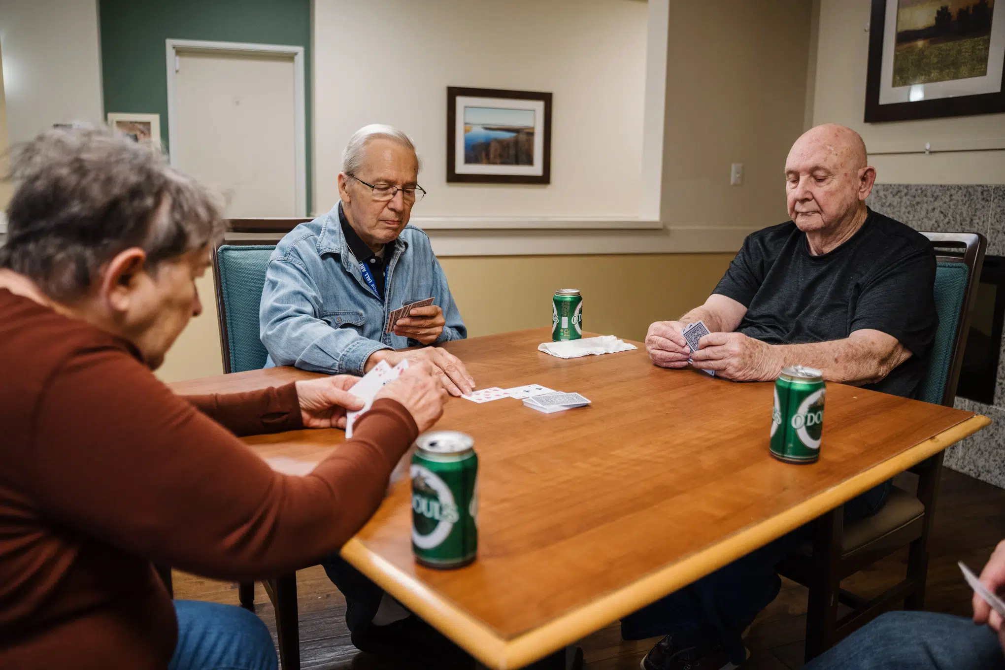 Harvester Place residents playing poker