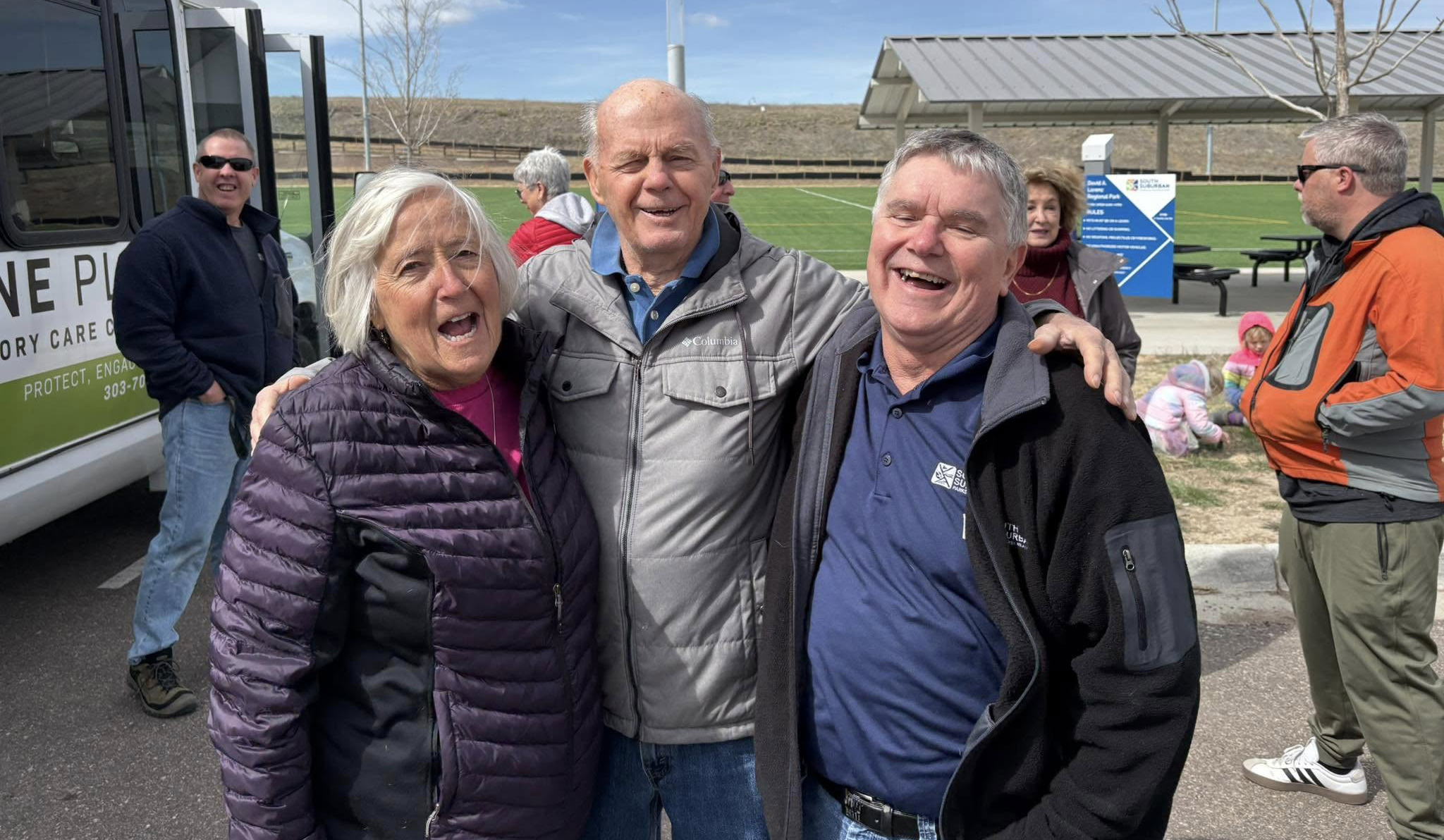 David Lorenz of Highline Place Memory Care in Littleton Colorado celebrates his birthday at a park named in his honor