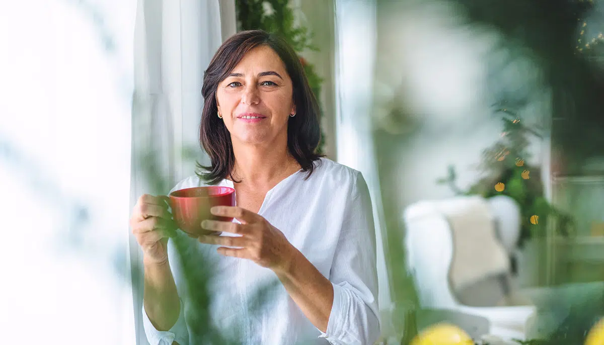 A family caregiver successfully managing her stress over the holidays