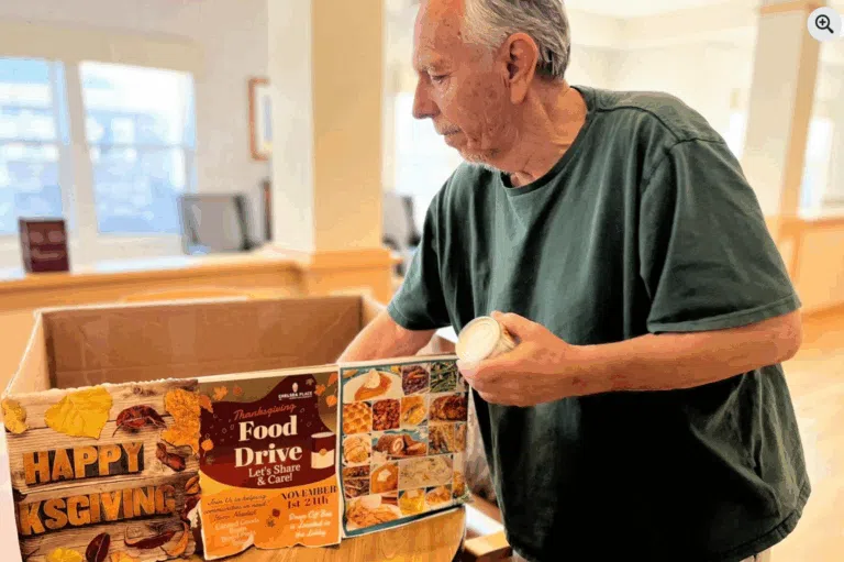 Chelsea Place Memory Care in Aurora Colorado hosts a food drive to give back to the community