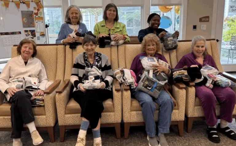 Concord Place Memory Care residents give back with a sock drive to help those in need