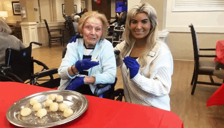 Emerald Place Memory Care residents bake cookies to deliver to local Glenview Illinois Fire Station
