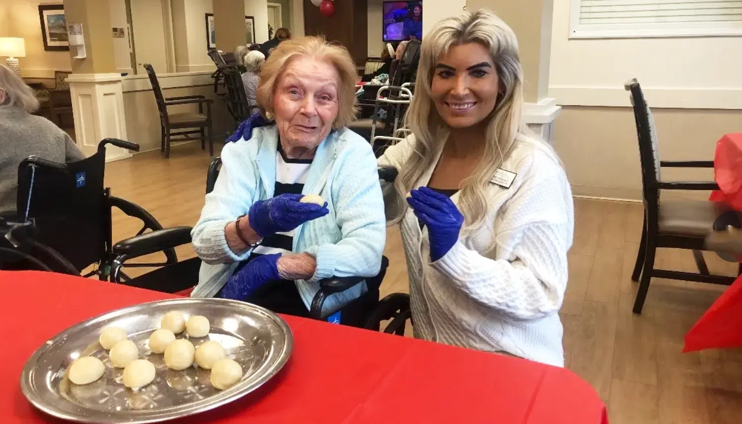 Emerald Place Memory Care residents bake cookies to deliver to local Glenview Illinois Fire Station
