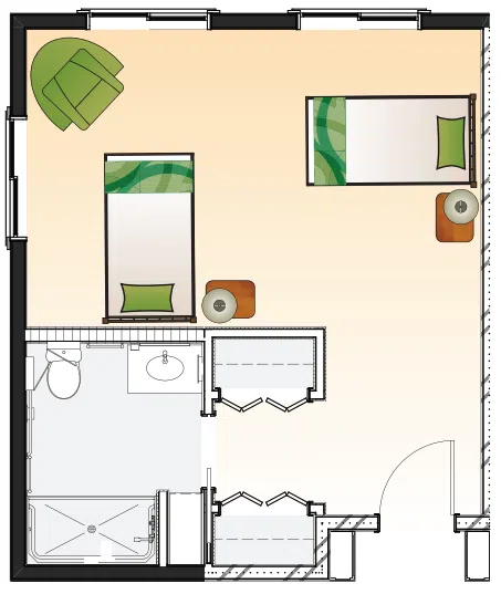1 bed floor plan