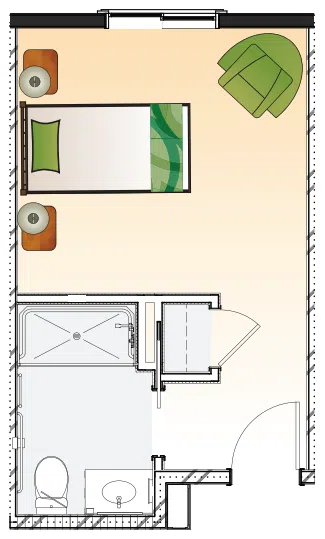 1 bed floor plan