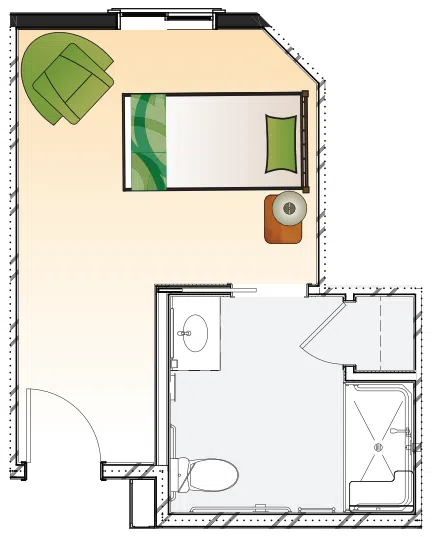 1 bed floor plan