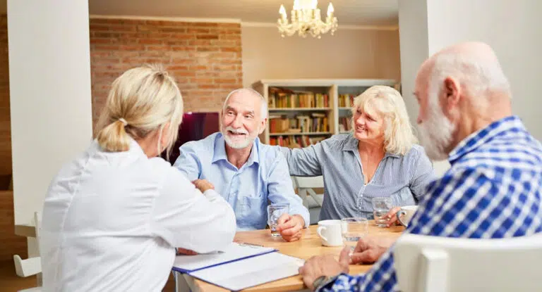 A group of people in a memory care community