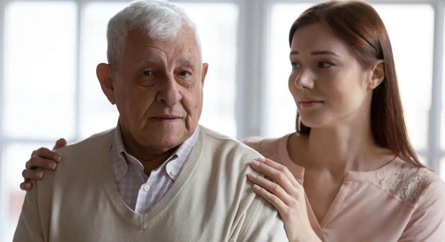 An individual living with dementia and a loved one